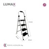 Escalera Tijera 4 Escalones De metal/plastico Negro/Blanco