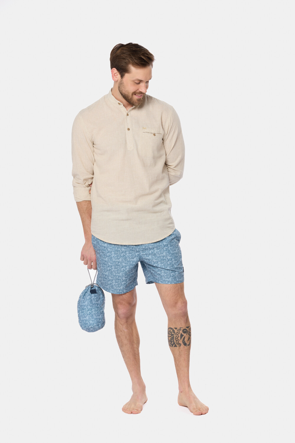 SHORT DE BAÑO ESTAMPADO Azul