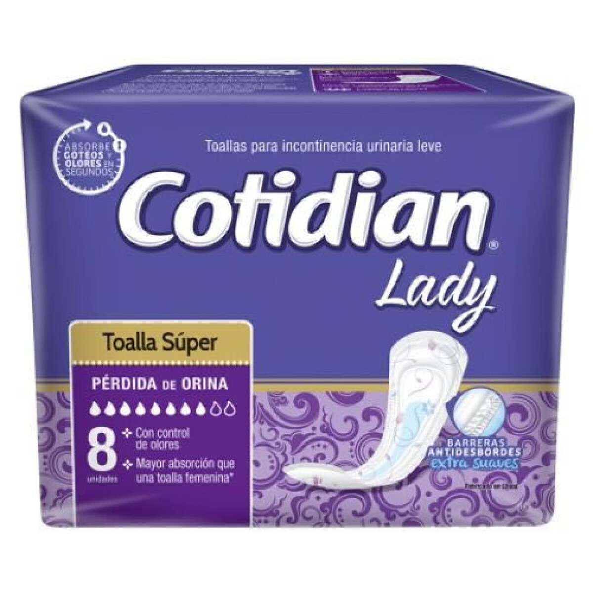 Cotidian Lady Super x8 – Paquete Toallas Femeninas 