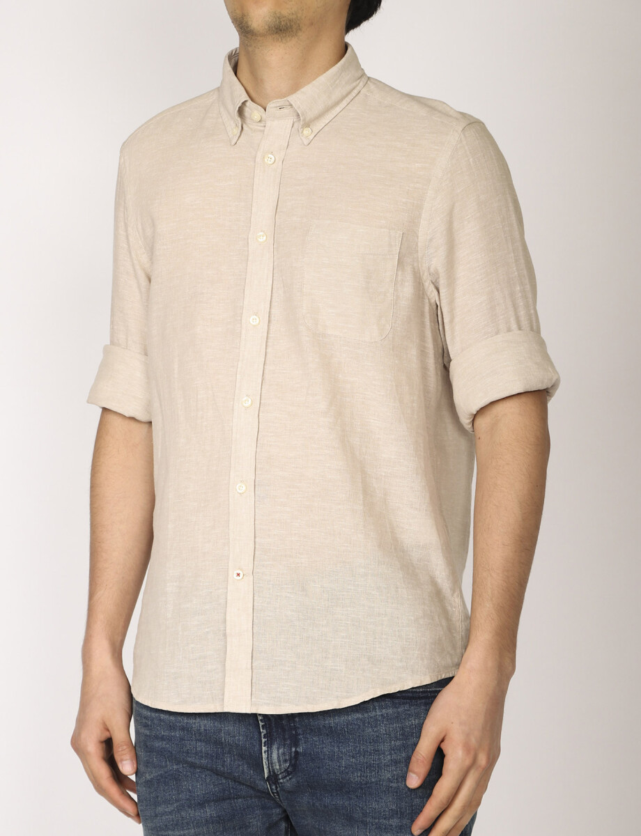 011665 CAMISA DE LINO HARRINGTON LABEL Beige