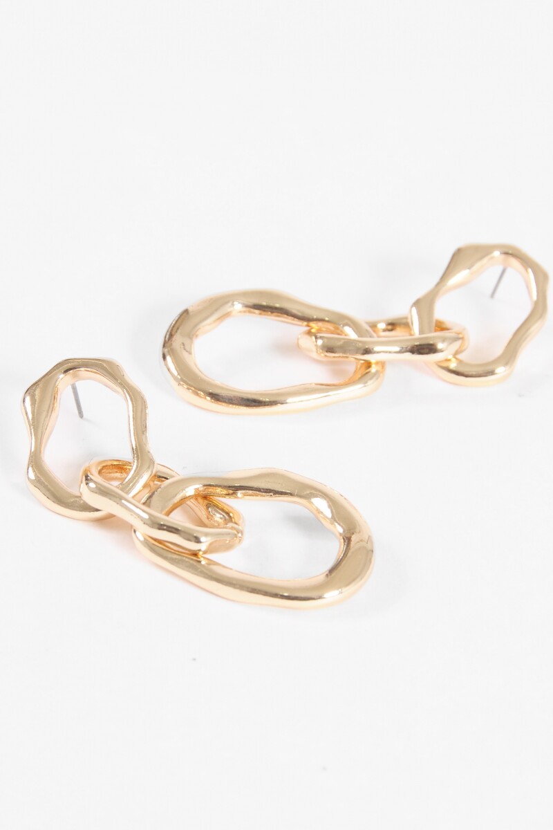 Caravanas largas aros machacados dorado