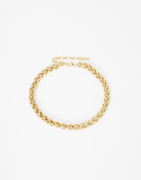 Collares Cortos Metal Collar Corto Eslabón Metálico. - Dorado