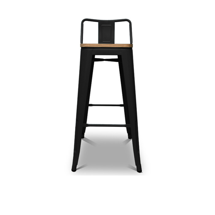 Banqueta Alta Tolix Black Asiento de Madera Banqueta Alta Tolix Black Asiento de Madera