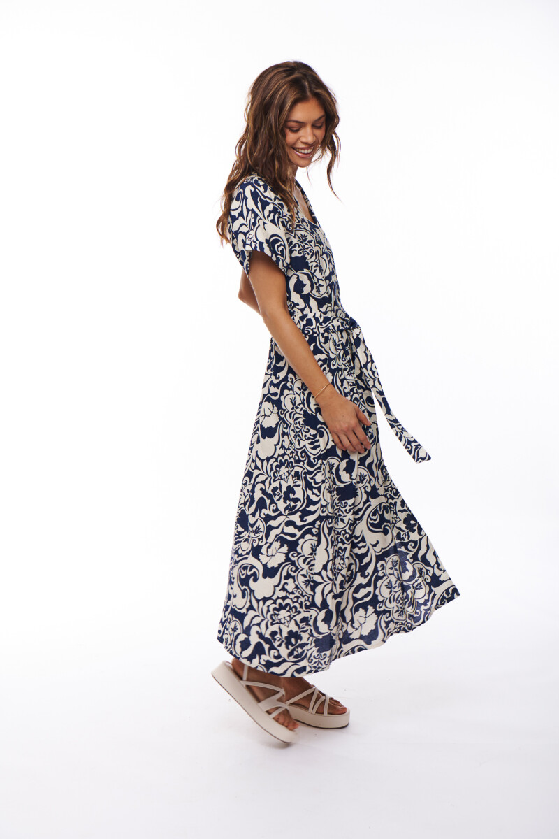 VESTIDO LILIA ESTAMPADO AZUL