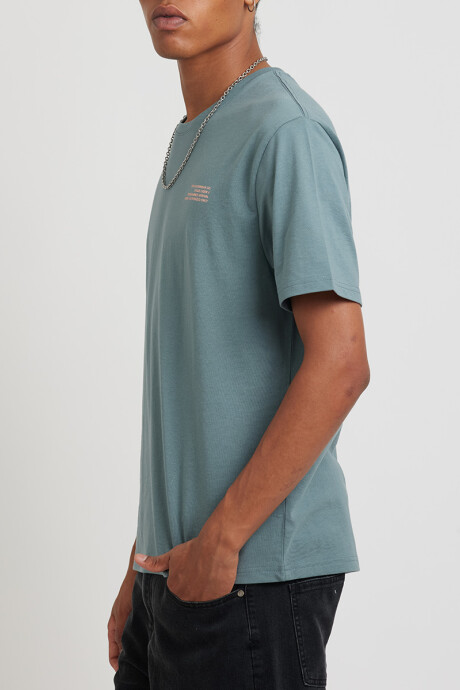 T-SHIRT M/C CROUD DIXIE Azul Piedra