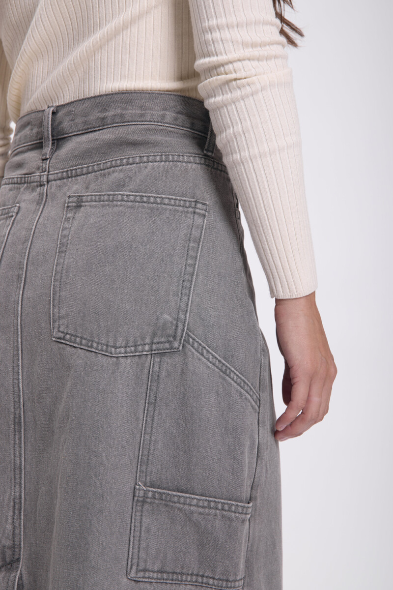 Pollera jean larga Gris