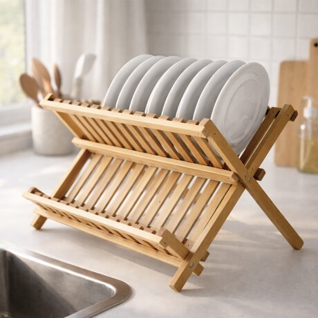 Escurridor En Bambú Plegable 45x33x26cm MADERA