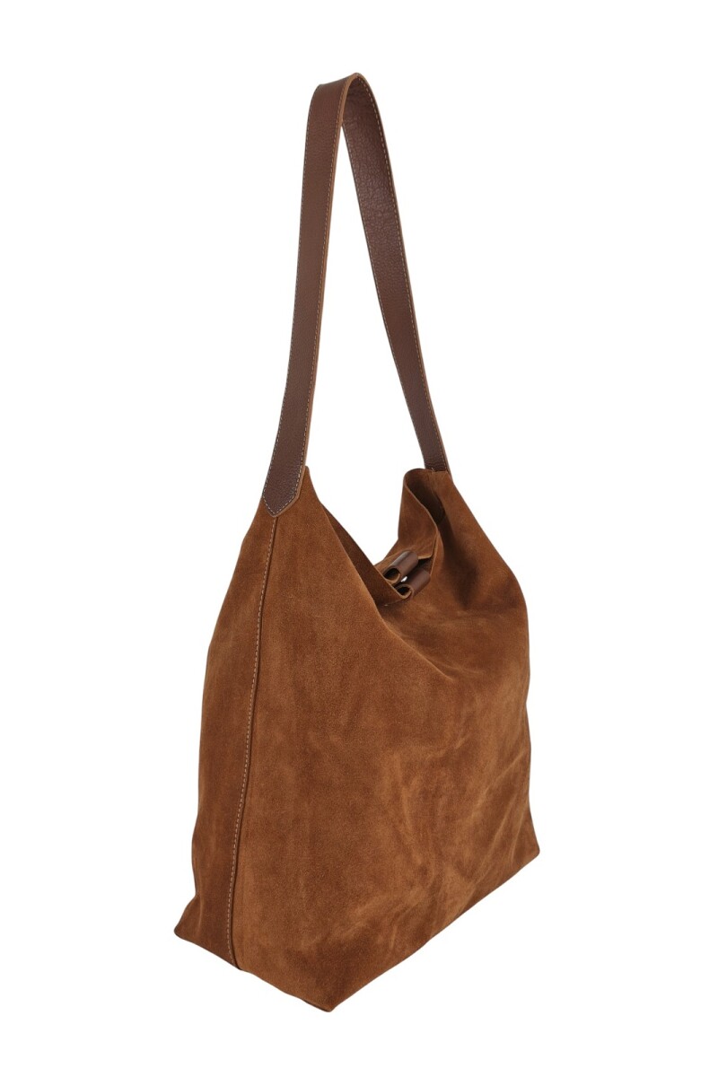 Tote bag de cuero con gamuza Oxido