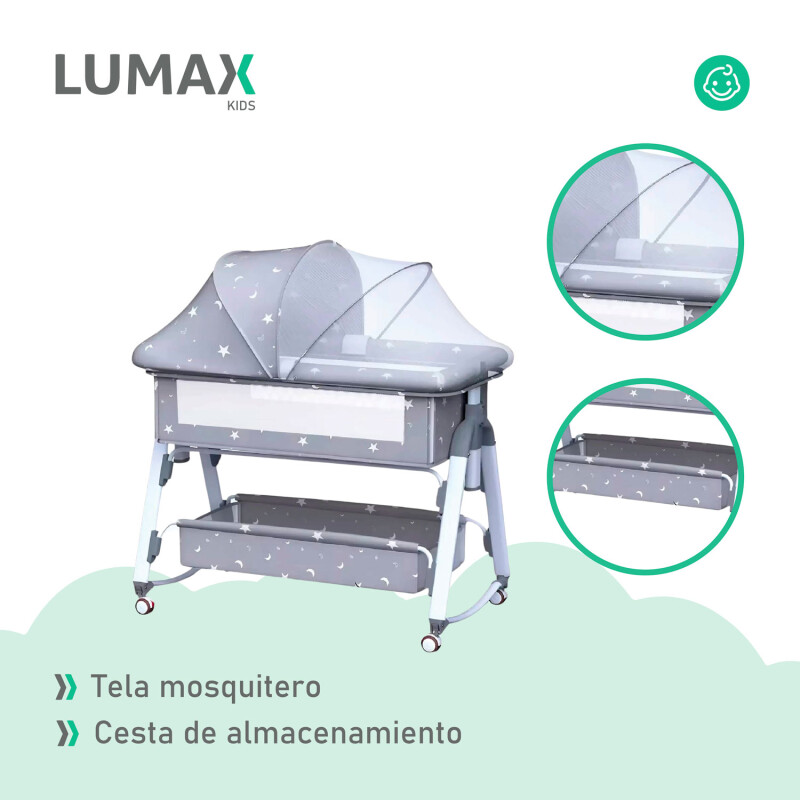 Cuna Colecho Moises con Ruedas y Mosquitero Bebe Gris
