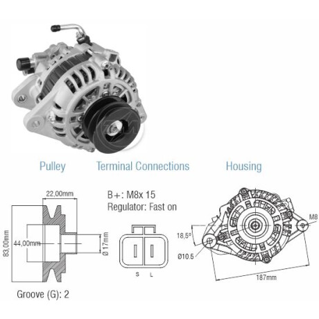 ALTERNADOR HYUNDAI 12V110A HYUNDAI H1 MITSUBISHI L200=ALT.1179=45010Z ZM ALTERNADOR HYUNDAI 12V110A HYUNDAI H1 MITSUBISHI L200=ALT.1179=45010Z ZM