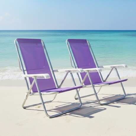 Set X 2 Sillas Reclinables 8 Pos. Alum. Sannet VIOLETA