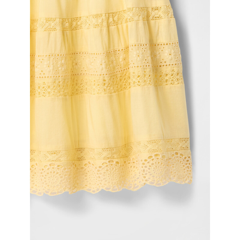 3/4 SLV TEXTURED MINI DRESS PALE BANANA 12-0824TCX