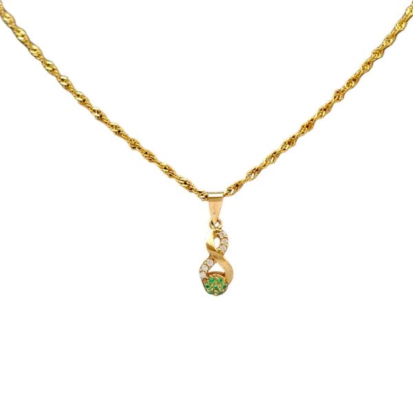 Dije Infinito-Oro bajo-Piedra Zirconia-CP8518 conpiedra