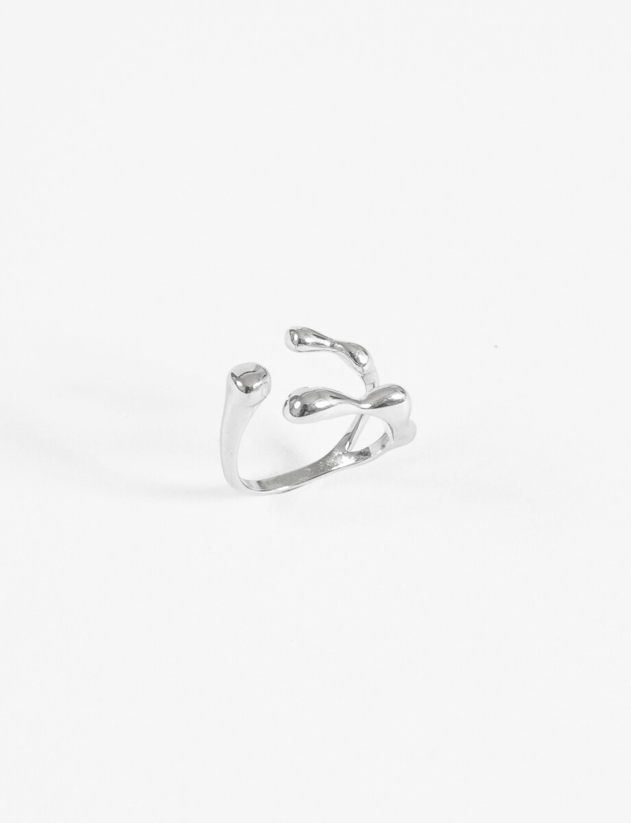 Anillo acero ajustable gota - plateado 