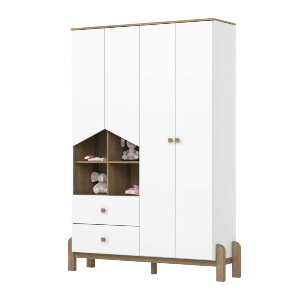 PLACARD KIDS 4 PUERTAS MDF-Y-MDP BLANCO RENÉ