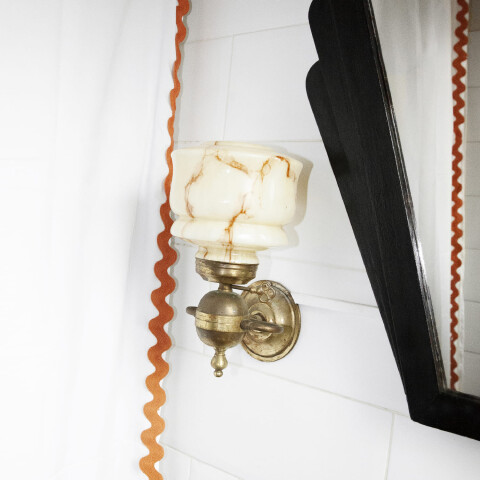 Cortina de baño Ondas marrón