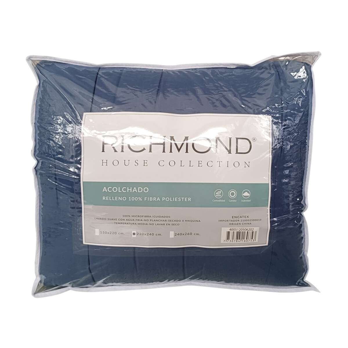 Acolchado 2 Plazas Plus Richmond House 220 x 240 cm - Azul 