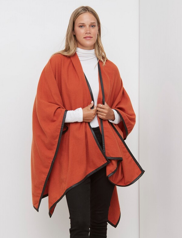 Ruana Soft Det Ribet TERRACOTA