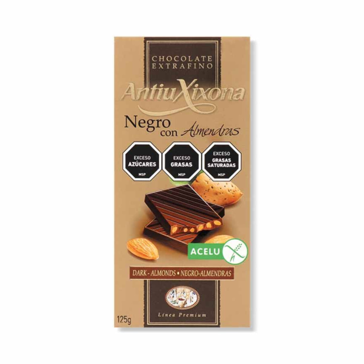 Chocolate Antiuxixona Negro con Almendra 125g 