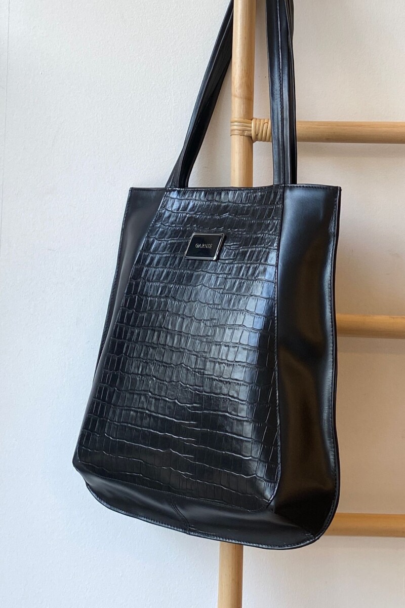 Cartera Selene - Crocco Negro Combinada 