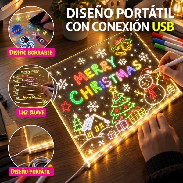 Pizarra Led Magica Para Dibujar Con Luz Infantil Montessori IMBACK Pizarra Led Magica Para Dibujar Con Luz Infantil Montessori IMBACK