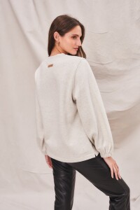 Sweater Algodón Peinado Gris Melange