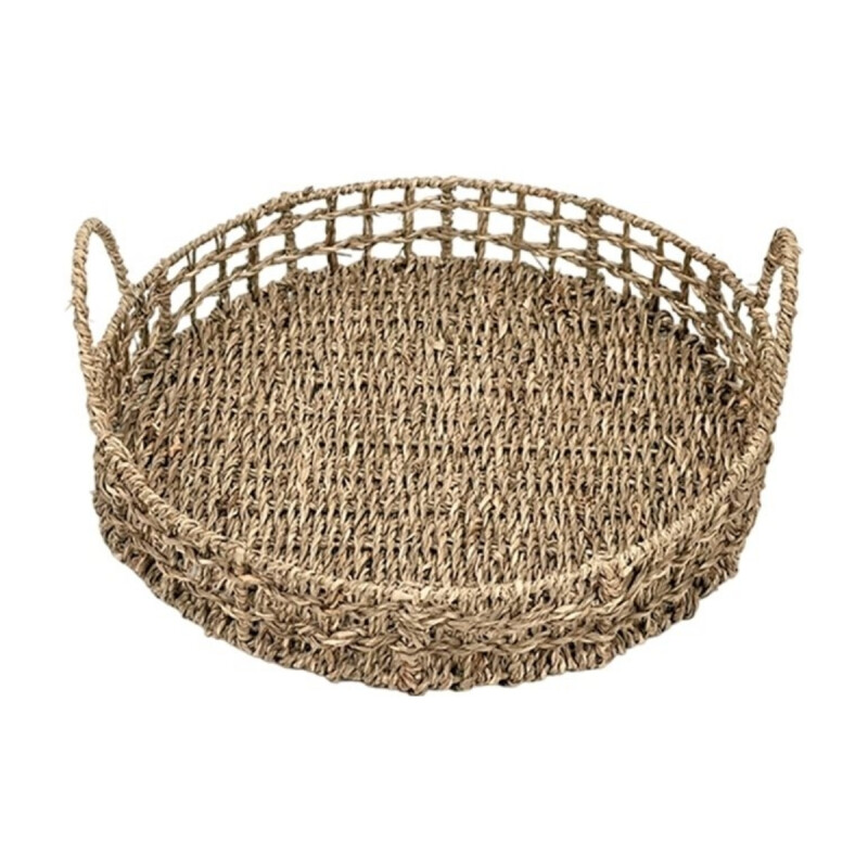 Bandeja centro de mesa con asas Fibras naturales 35x7cm NATURAL