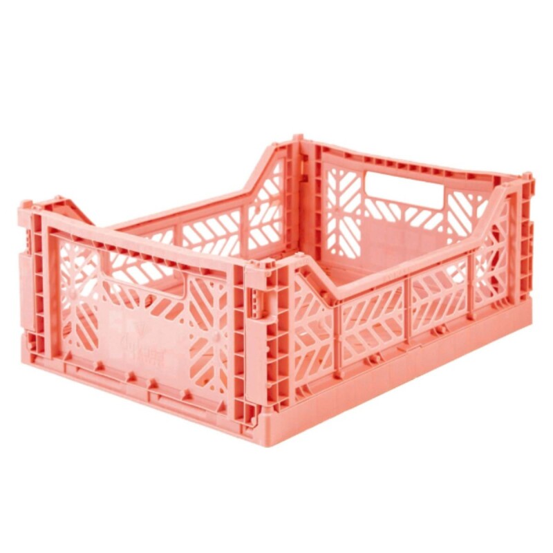 Caja organizadora plegable y apilable Mediana Salmon Pink