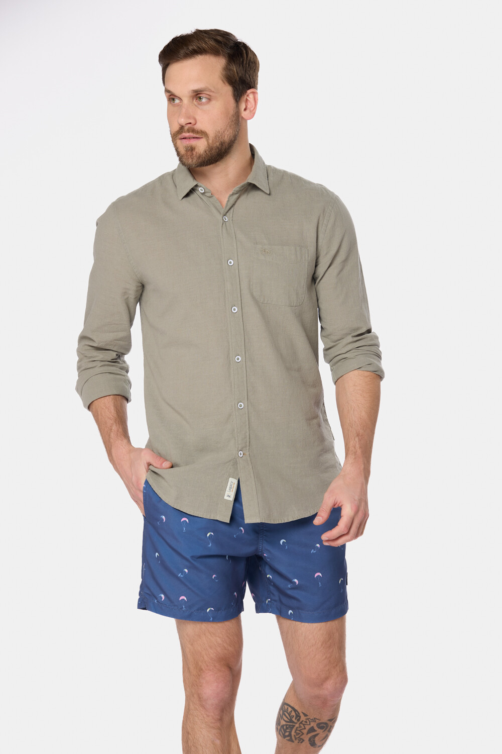 SHORT DE BAÑO ESTAMPADO Azul