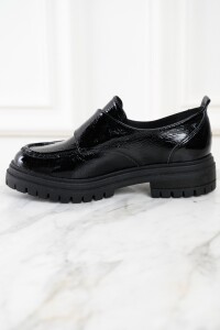 Zapato Hebilla Charol Negro