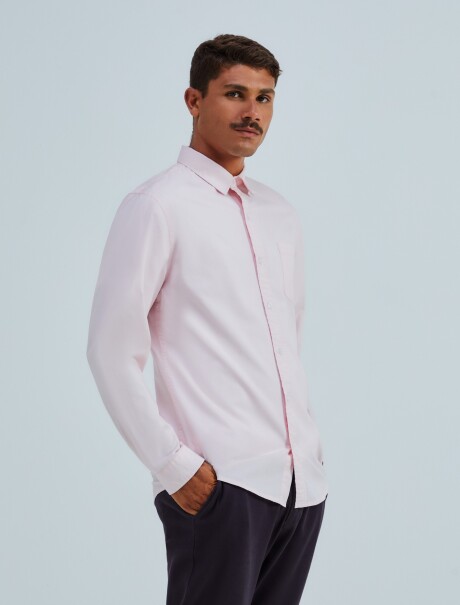 CAMISA MANGA LARGA SLIM ROSADO