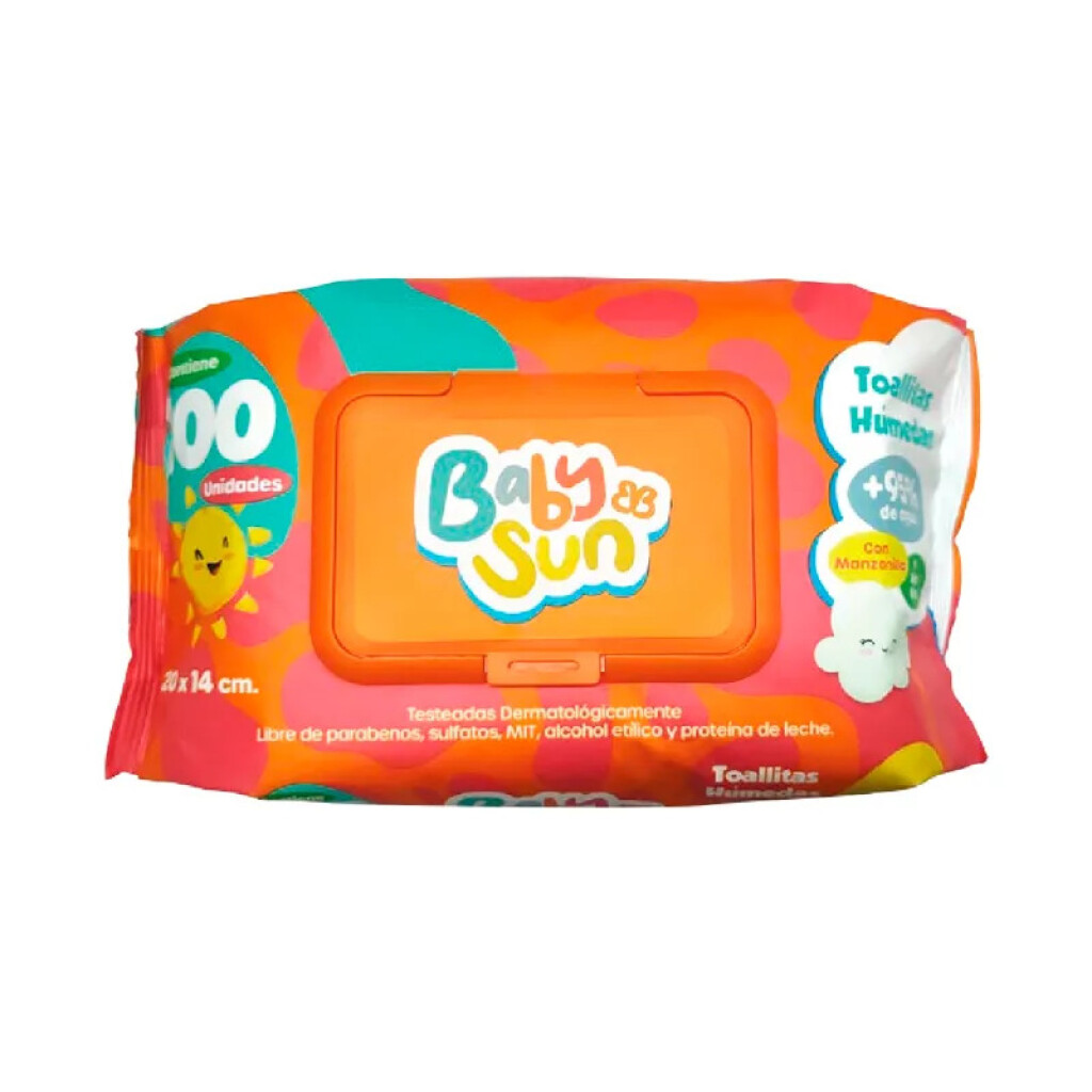 Toallitas Húmedas con Tapa Baby Sun - 100 unidades