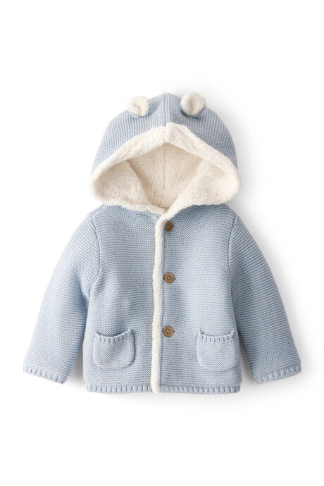 Saco de algodón, con forro de sherpa, azul Saco de algodón, con forro de sherpa, azul
