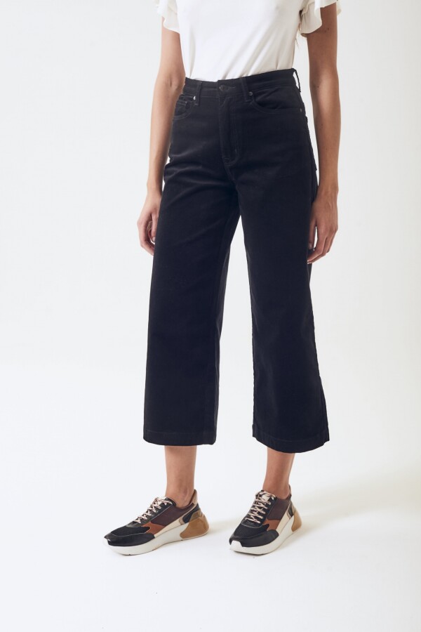 Wide Leg Corduroy Negro