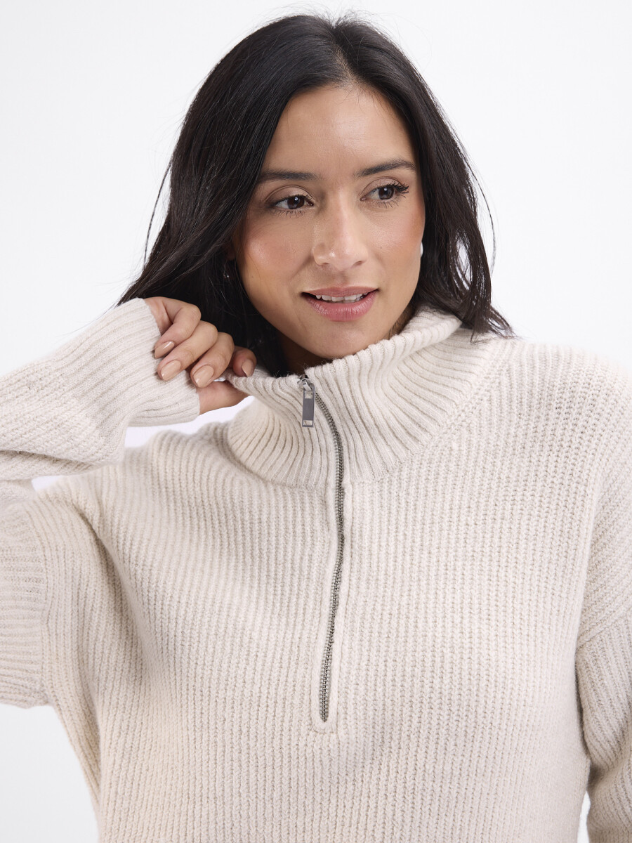 Buzo medio cierre Aurora - beige 