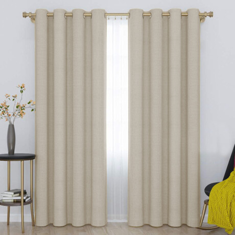 Set x2 Cortina Blackout 140x230 Cm Living Dormitorio Gris Gaspeado Claro