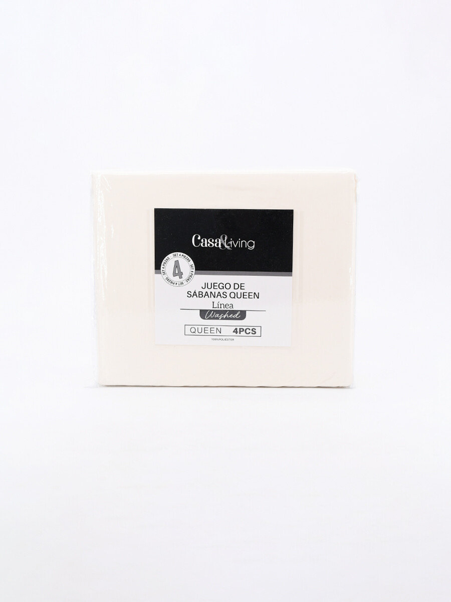 JUEGO DE SABANAS QUEEN - BEIGE 