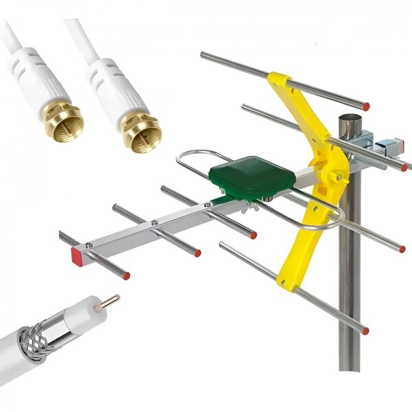 Antena Digital Exterior Soporta Full Hdtv 1080p Tv Canales Color Blanco