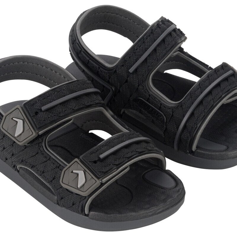 Sandalias Infantiles Rider Line Plus Kids Gris Oscuro - Negro