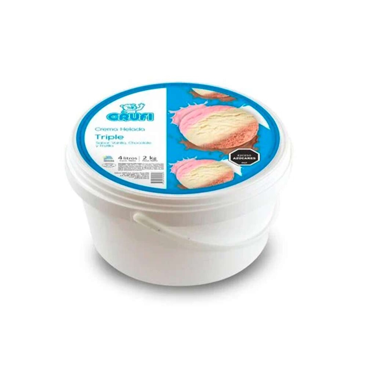 Crufi 5l Triple Frutilla, Vainilla Y Chocolate 5 Lts 