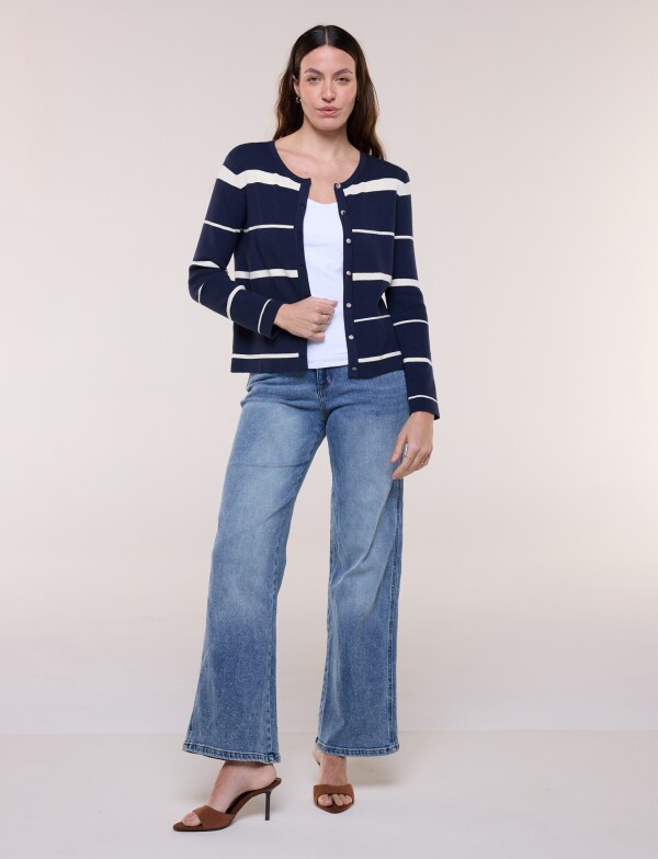 Cardigan Tejido Con Botones AZUL