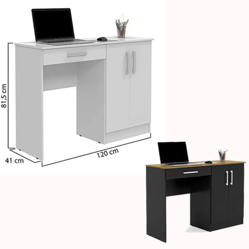 ESCRITORIO SSL -CH9057 -SPACE -2 Puertas + 1 Cajo -BL/Ng - 1 Sin color
