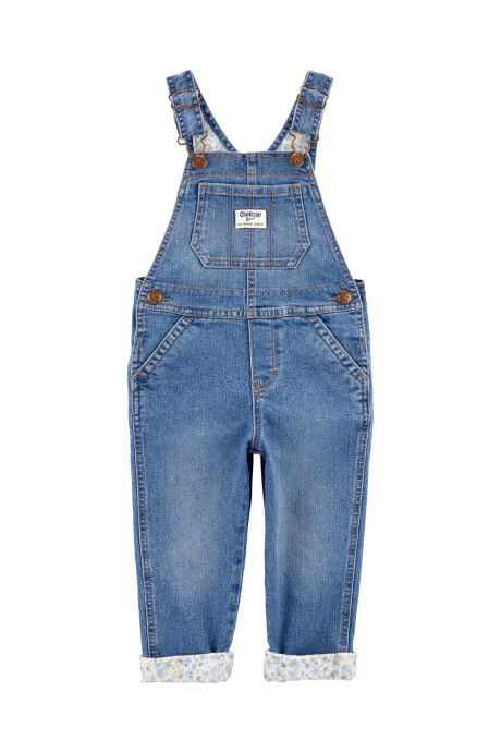 Enterito jean elastizado con forro floral. Talles 2-5T Sin color