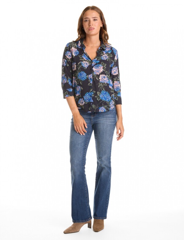 Camisa Flores MULTI/NEGRO