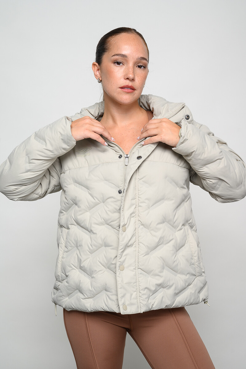 Campera puffy umbro con capucha Beige