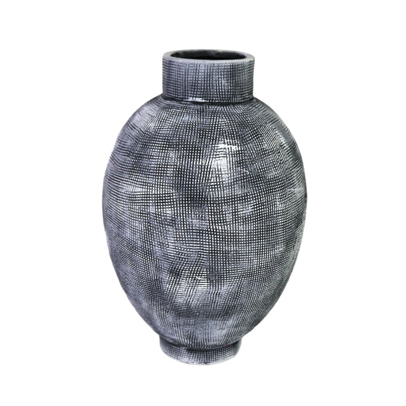 FLORERO CERAMICA GRIS COMB 23X23X35CM Unica