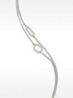 Pulsera Doble De Aros Con Circonitas plateado