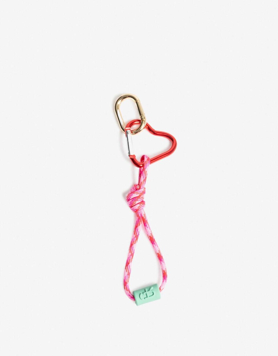 Llavero Flor De Metal Y Soga. - Combinacion bicolor 