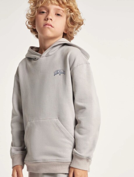 BUZO INFANTIL ESTAMPADO CON CAPUCHA GRIS