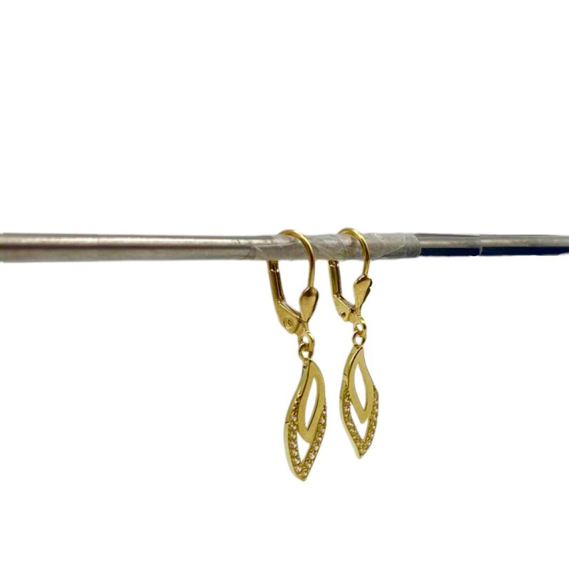 Caravanas pendiente vintage con Zirconia - Oro bajo- Zironias- CA8413 sinpiedra